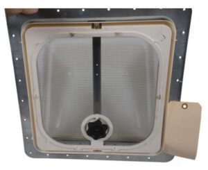 Vent Dome 14X14 Plstc Top Cr Ank W/ Screen - Birch White